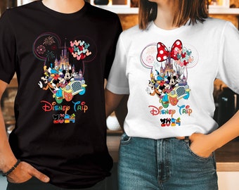 CAMISETA (3201) Tour de vacaciones familiares 2024 Viaje familiar 2024 Vacaciones familiares 2024 Viaje a Disney 2024 Mickey Minnie Disney Camiseta de pareja familiar,