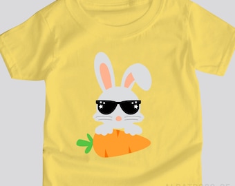 TSHIRT (1096) Bunny Sunglass Carrot Happy Easter Bunny Tractor Ears Cute Rabbit Easter Egg Bunnies Sunday  Kids Children Women T Shirt