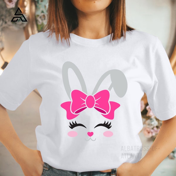 TSHIRT (1085) Happy Easter Bunny Ears Cute Rabbit Easter Egg Bunnies Sunday  Kids Children Women T Shirt