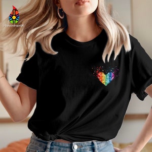 TSHIRT (3546) Rainbow Butterfly Pride Love Heart Gay Pride Month LGBT LGBTQ Gay Heart Queer Lesbian Trans Equality Pronouns Shirt