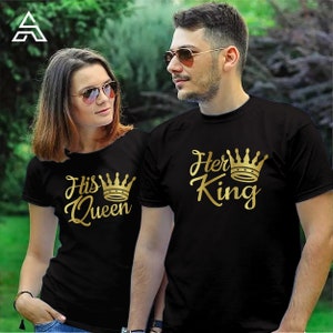 TSHIRT (1503) His QUEEN Her King Couple Matching shirt Valentines Day Valentine's Day tshirt Women's Men's Him Her Girlfriend Birthday