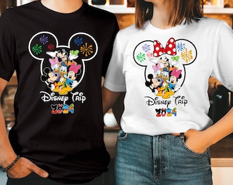 T-SHIRT (3203) Family Holiday Tour 2024 Family Trip 2024 Family Vacation 2024 Disney Trip 2024 Mickey Minnie Family couple t shirt,