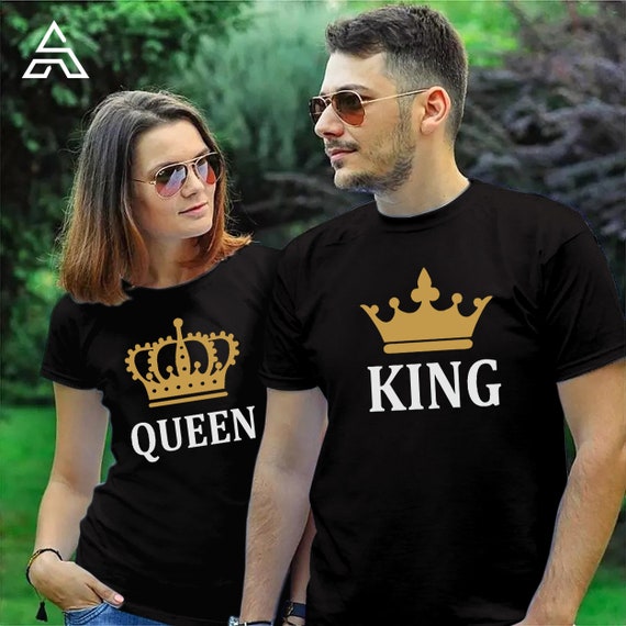 T-shirt Couple King Queen - Côté Cœur - Vêtements assortis