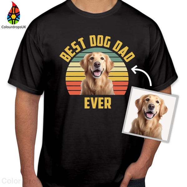 Tshirt (1195) PERSONALISED The Best Dog Dad Ever Father's Day T-shirts Birthday Dad Daddy Papa Super dad Top dad gaming funny Gift for Him