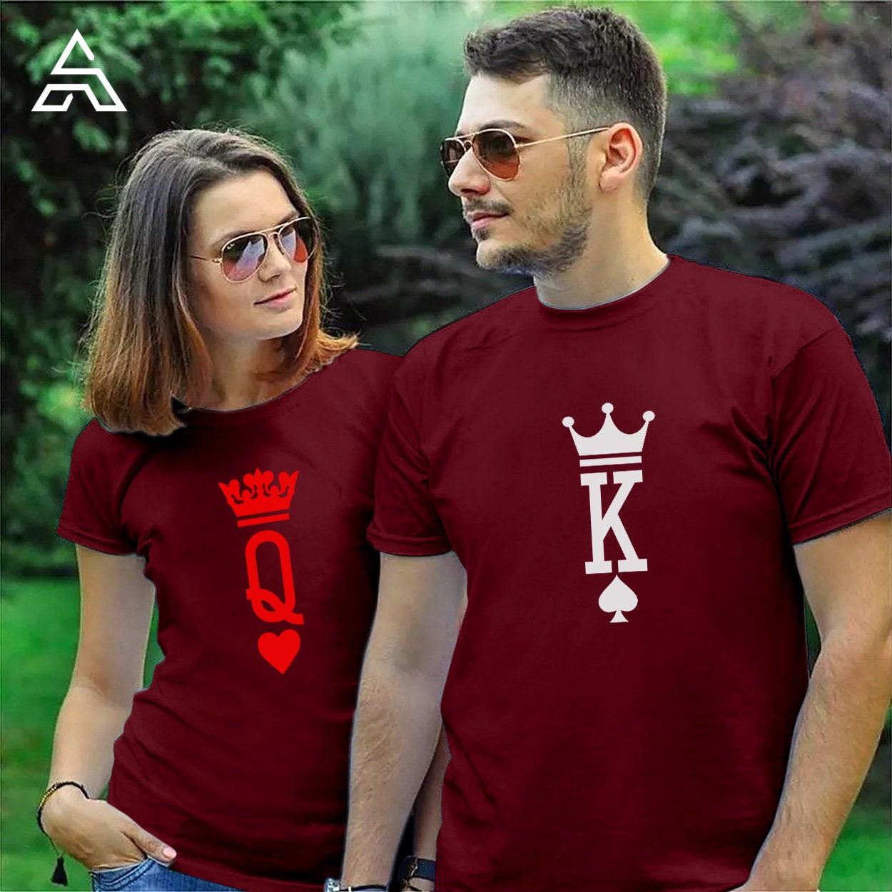 Buy Touch Me Fashions, Lovers Pack, Cotton, King Queen Love Couples D7, Printed, Fullsleeve Roundneck Red T Shirts for Couples