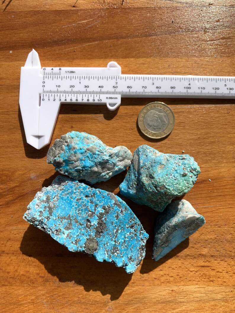 Rough Blue Turquoise Natural Slab Raw Pyrite Turquoise Slabs for