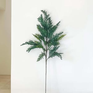 Cypress Real Touch Faux Christmas Stem 28&quot;, Bundle of 3 Stems, Luxury Artificial Holiday Greenery, Lifelike Winter Floral Arrangement Accent