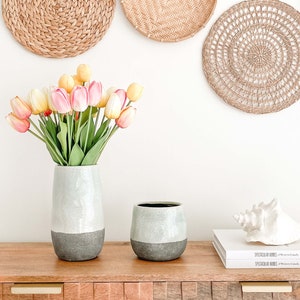 Iris Ceramic Indoor Planters Pots, Light Blue Color Planter Pot, Housewarming Home Decor Gifts, Succulent Planters, Flower Pots image 3