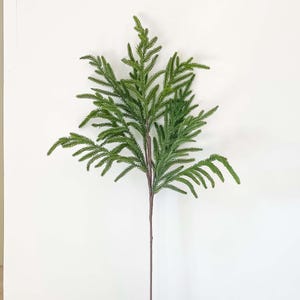 Norfolk Pine Real Touch Faux Christmas Stem 25&quot; and 33&quot;, Bundle of 3, Luxury Holiday Floral Arrangement, Lifelike Greenery, High-End Decor