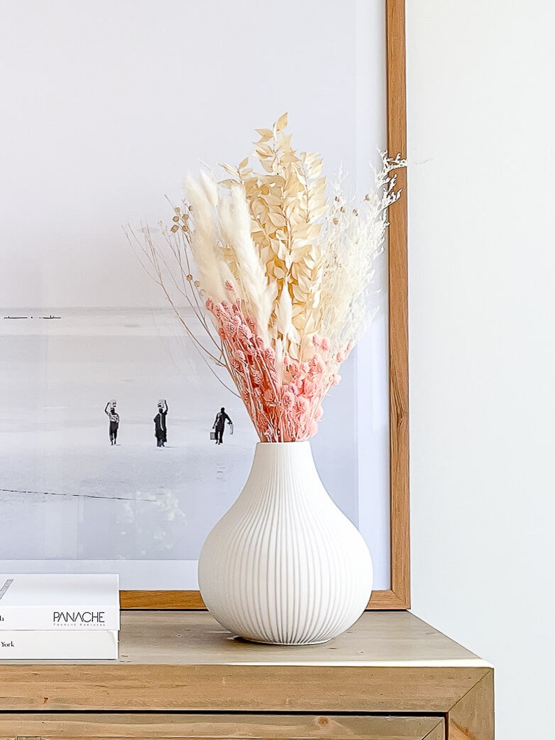 Sphere Ceramic Vases For Flowers, Home Decor Ceramic Vase, Table Decor image 2