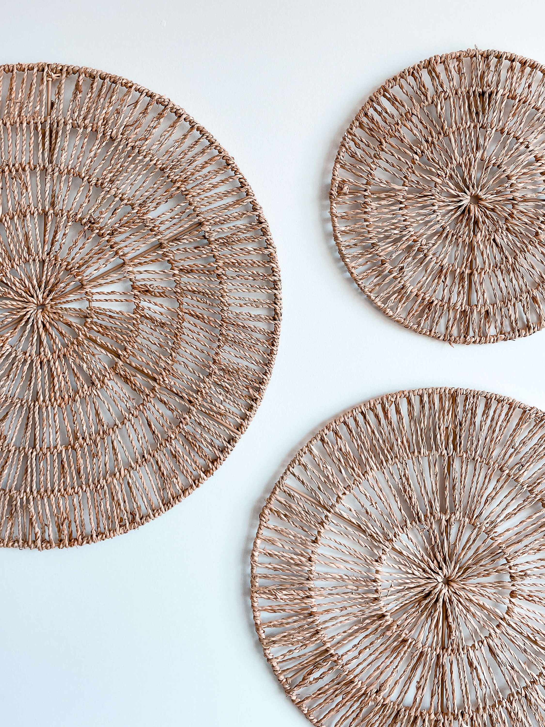 Seagrass Sphere Boho Wall Decor Set of 3 Wall Hanging Large Etsy Canada