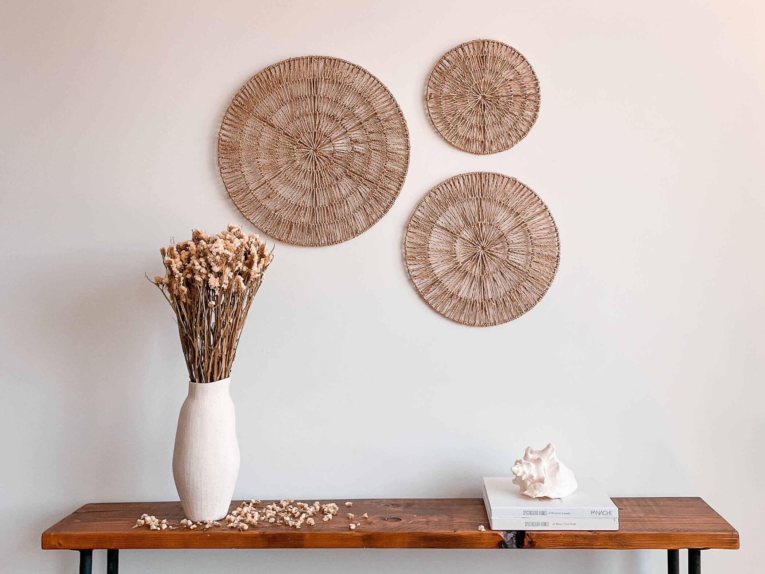 Seagrass Sphere Boho Wall Decor Set of 3 Wall Hanging Large Etsy Canada