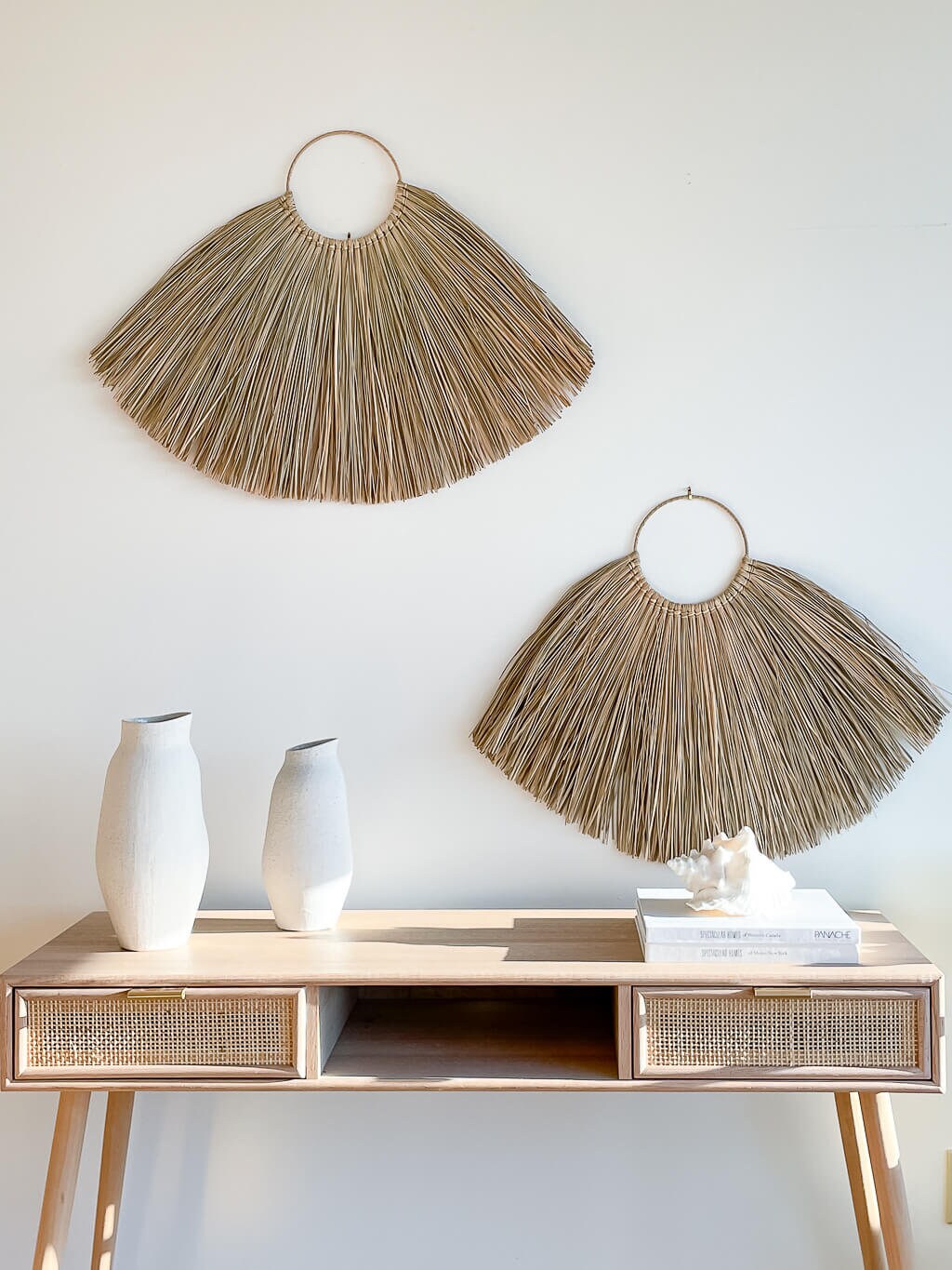 Seagrass Boho Wall Decor Set of 2 Wall Hanging Large Etsy