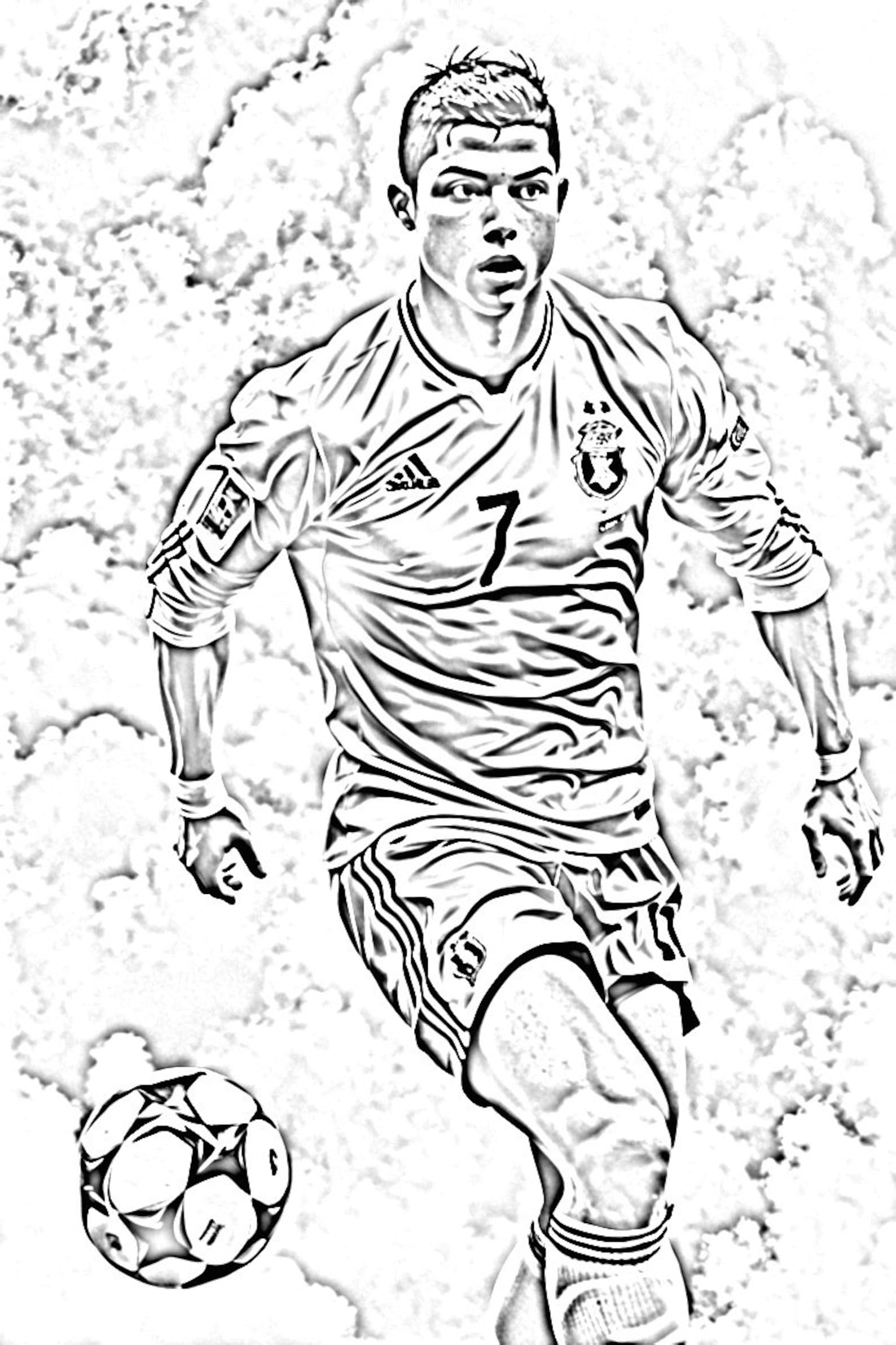 Ronaldo Printable Coloring Pages Book of 5 Unique Pages Soccer Football