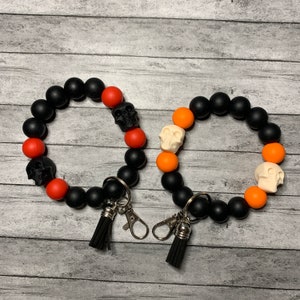 Skull Silicone Bead Wristlet