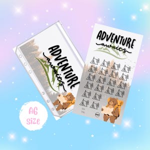 Adventure Awaits Savings Challenge -  A6 hole punched - matching A6 Wallet Insert -Budget with Ped