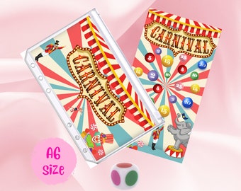 Carnival DICE Savings Challenge - Insertion pour portefeuille A6 - Budget avec socle