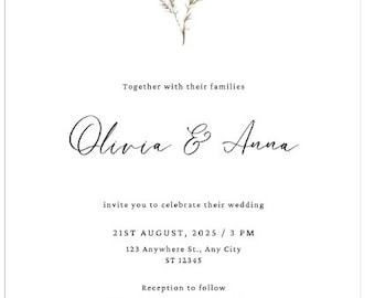 Invitations de mariage minimales Suite d’invitations de mariage minimaliste, invitation moderne, modèle d’invitation modifiable simple, #MM2