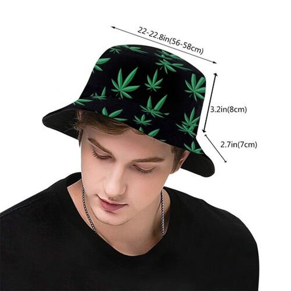 Trendy Weed Bucket Hat for Women Men Floppy Leaf Print Travel Sun Visors  Packable Outdoor Fisherman Caps -  UK
