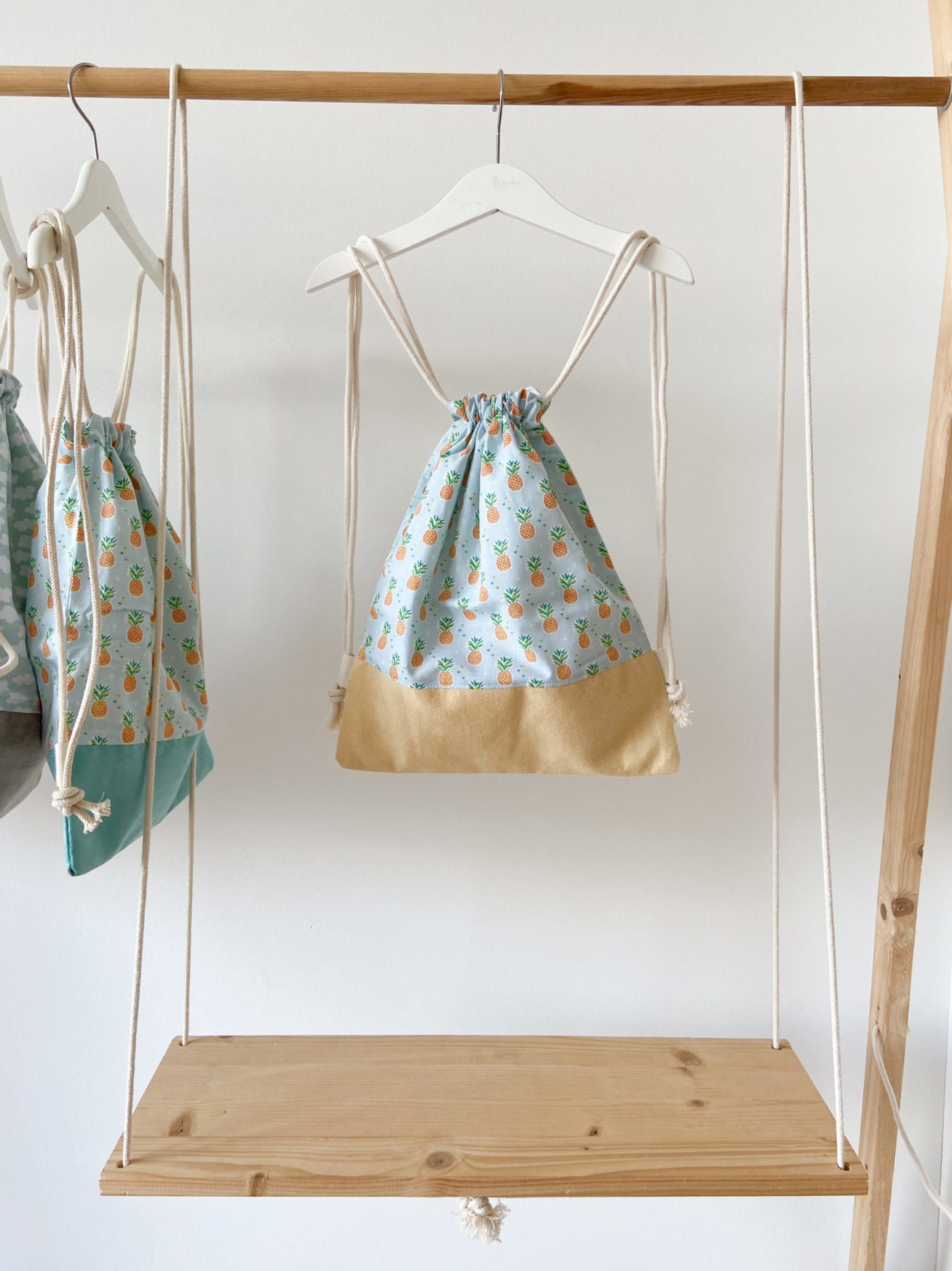 VEGAN Mini Gym Bag Children's gym bag with pineapple and Etsy