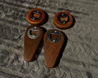 Handcrafted Wooden Bottle Opener | Cherry & Walnut Beer Opener | Groomsmen Gift | Father's Day Gift | Bar Accessory | Beer Lover Gift