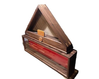 Walnut Flag Display Case with Shadow Box | Military Retirement Gift | Veteran Memorial Display | Burial Flag Case | Military Shadow Box