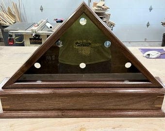 Handcrafted Flag Display Case, Military Retirement Gift, Veteran Memorial Flag Case, American Flag, Burial Flag Case, Patriotic Keepsake Box