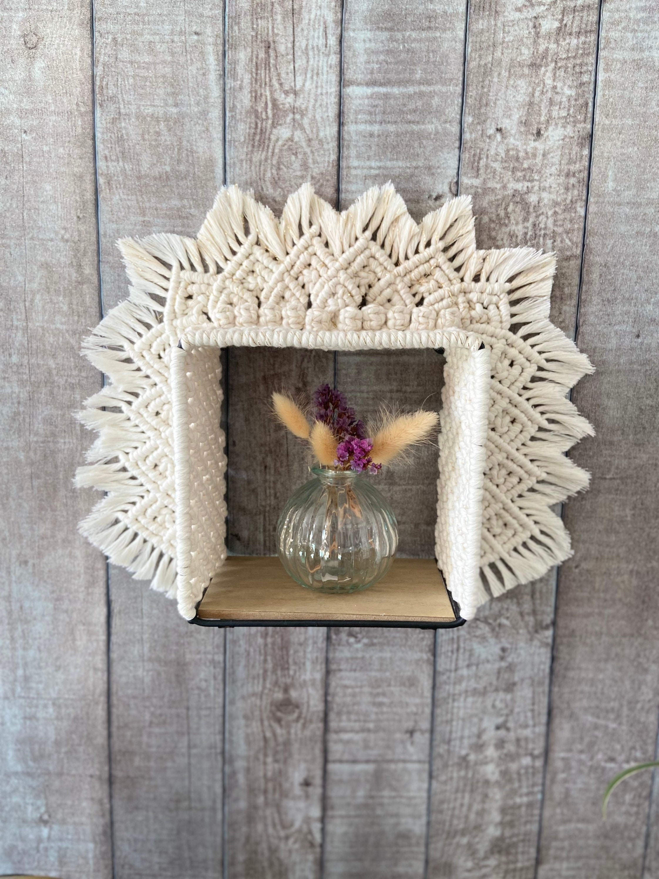 Étagère Murale en Macramé Beige