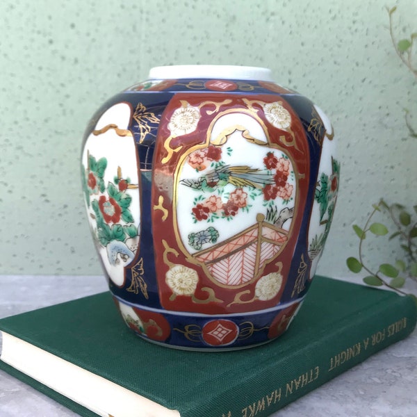 Hand Painted Gold Imari Vase Etsy