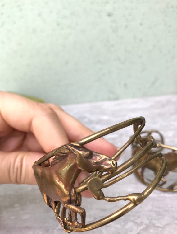 Brutalist Artisan created brass cuff. Running hor… - image 8