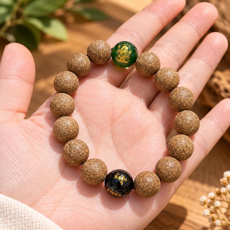 Handmade Chinese Herbal Bracelet with Taoist Blessing Bead