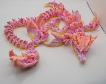 Coral Reef Dragon, 3D Print Figurine, Dragon Toy, Bookshelf Decor, Wizarding World, Fantasy, Cinderwing3D