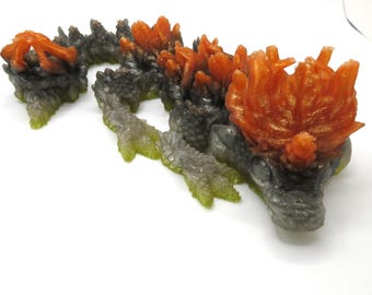 Autum Dragon, 3D Print Figurine, Dragon Toy, Bookshelf Decor, Wizarding World, Fantasy, Cinderwing3D