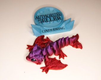Sunset Wyvern, Articulated Dragon, 3D Print Figurine, Toy, Desk Decor, Wizard World, Fantasy, Cinderwing3D