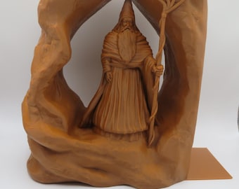 3D Printed Wizard Bookend: Fantasy Bookshelf Decor