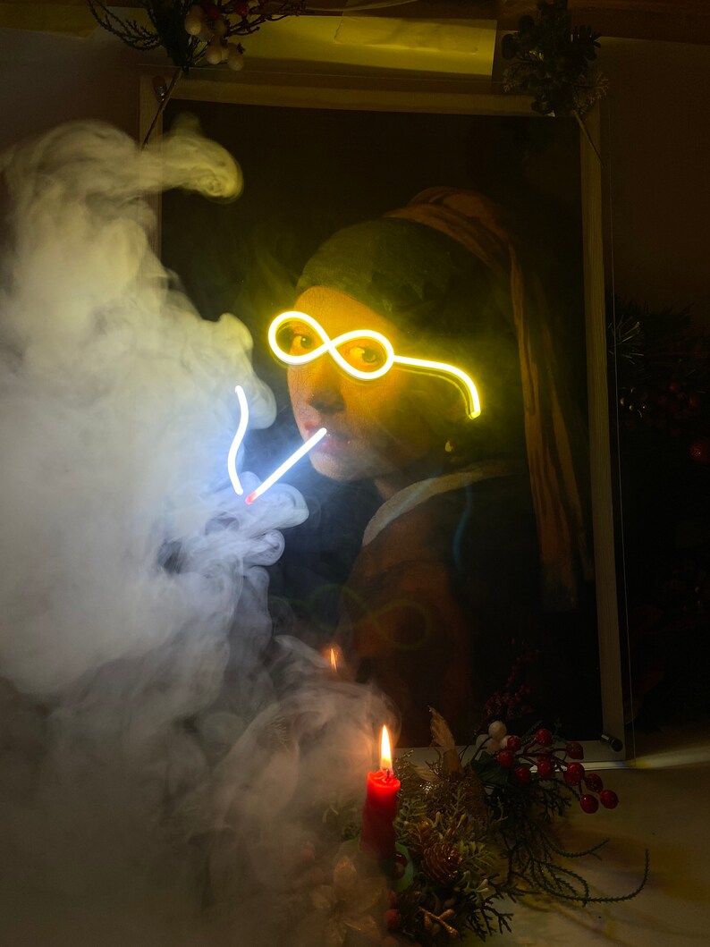 Girl With a Pearl Earring Neon Sign Johannes Vermeer Altered Etsy Canada