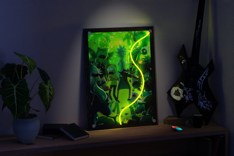 Rick and Morty Neon Sign Pickle Rick Led Lighted Wall Art Etsy Australia