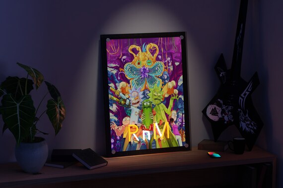 Rick and Morty Wood Wall Art With Rgb Led Light Rick and 