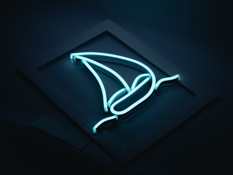Ship Neon Sign Boats Wall Art Acrylic Led Sign Neon Etsy
