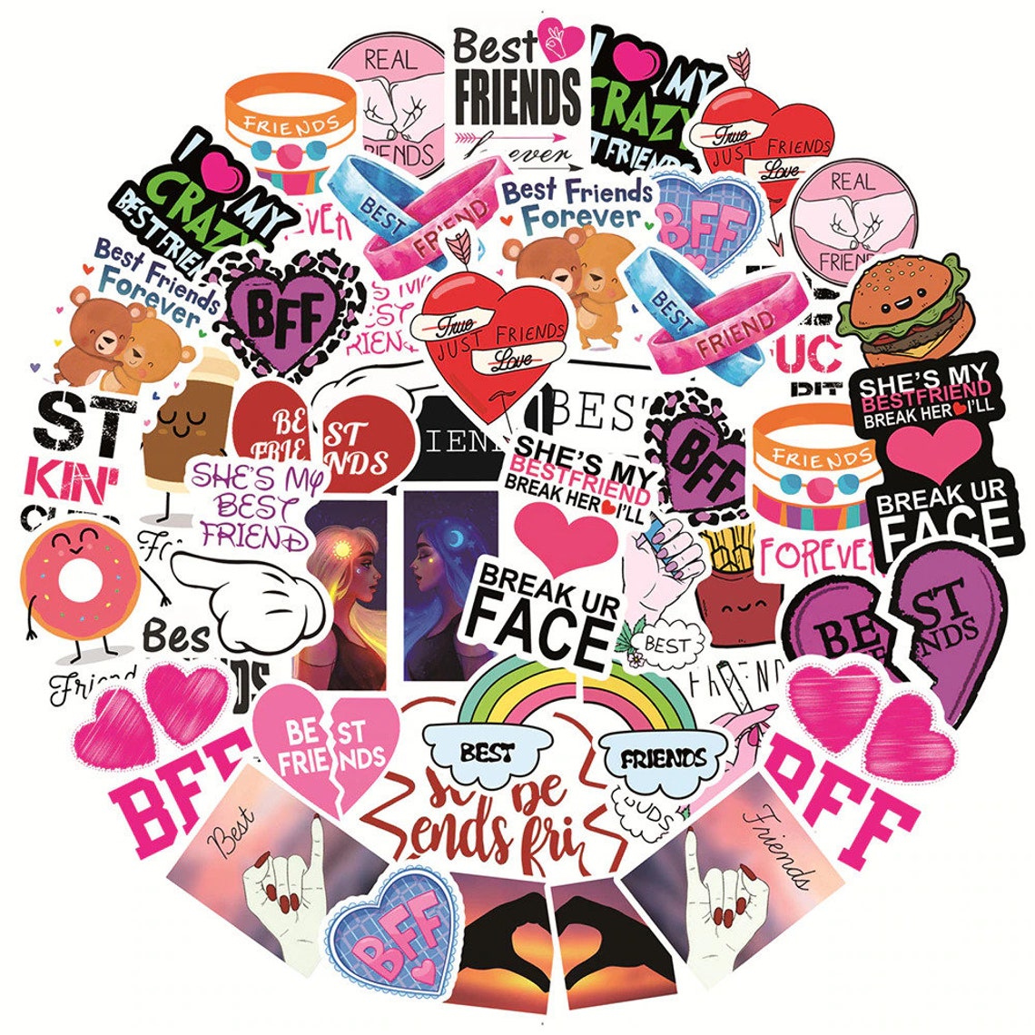 Best Friend Friendship Stickers Etsy