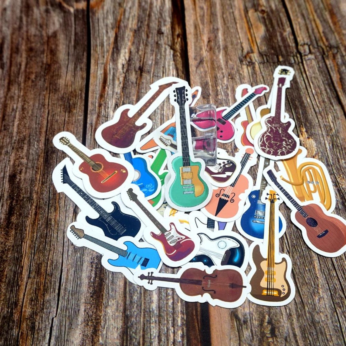 Colorful Musical Instrument Stickers Etsy