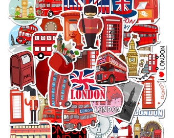 Classic London Stickers, Laptop Stickers, Vinyl Stickers Pack