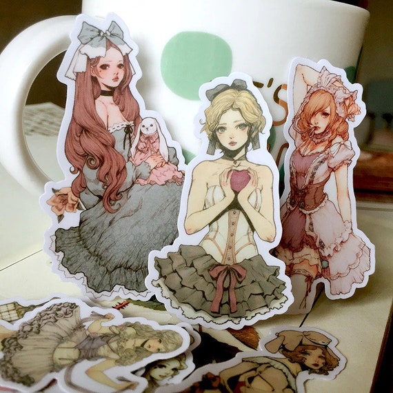Retro Anime Girl Stickers, Anime Stickers, Japanese Stickers, Planner  Stickers, Vinyl Stickers, Laptop Stickers 