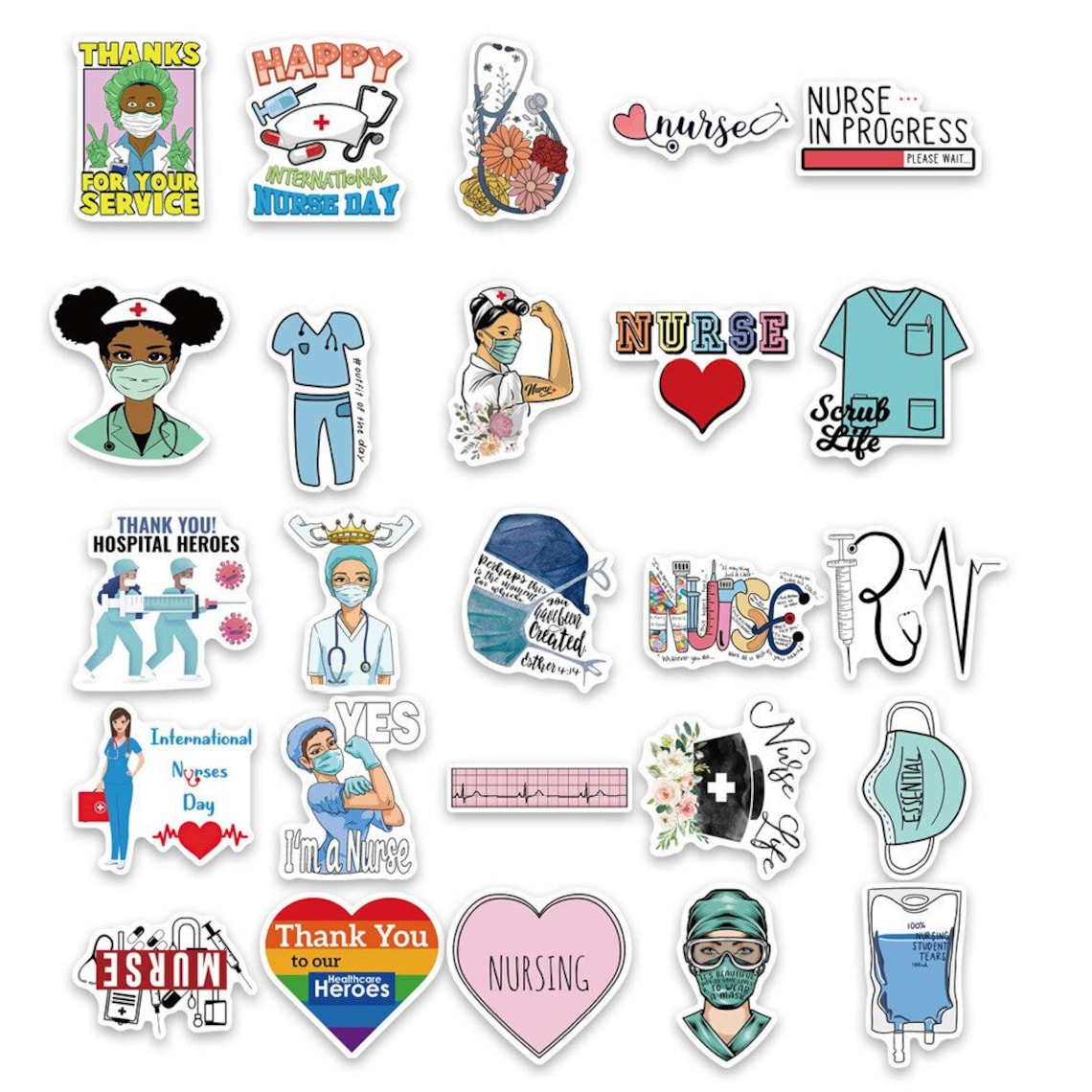 Cute Nurse Stickers Etsy