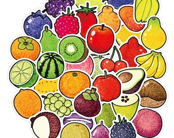 Mixed Fruit Stickers, Laptop Aesthetic Stickers, Kids Sticker Pack, Planner Stickers, Laptop Stickers, Vinyl Stickers Pack