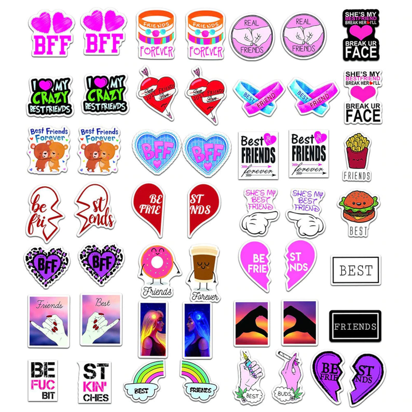 Best Friend Friendship Stickers Etsy