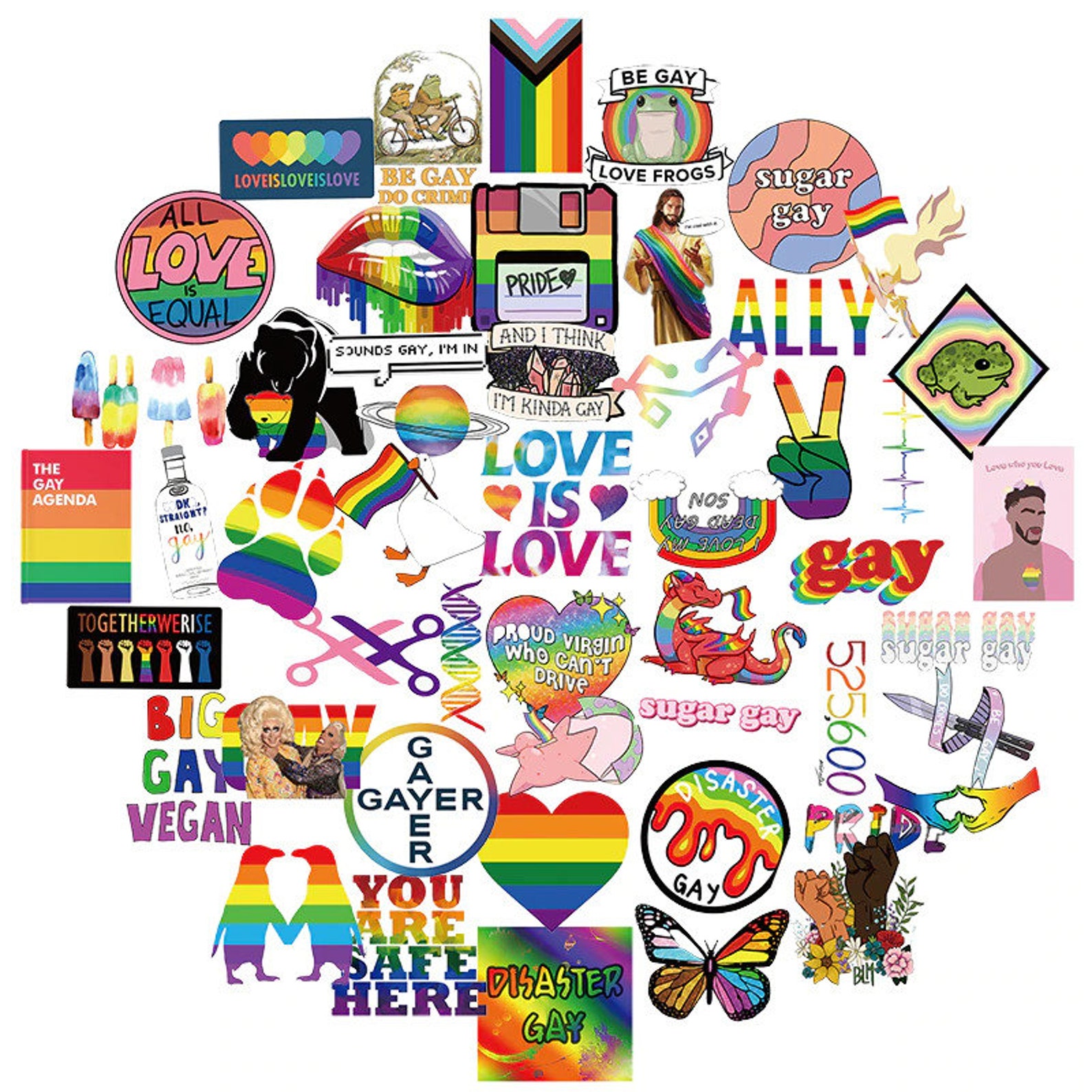 Colorful Gay Stickers Etsy