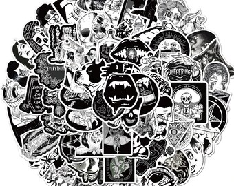 black white stickers 1 000 black white stickers etsy