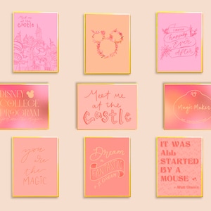 Magical DCP Wall Art. Pink Princess Magic Wall Art. Castle Art. Cast member wall Art.