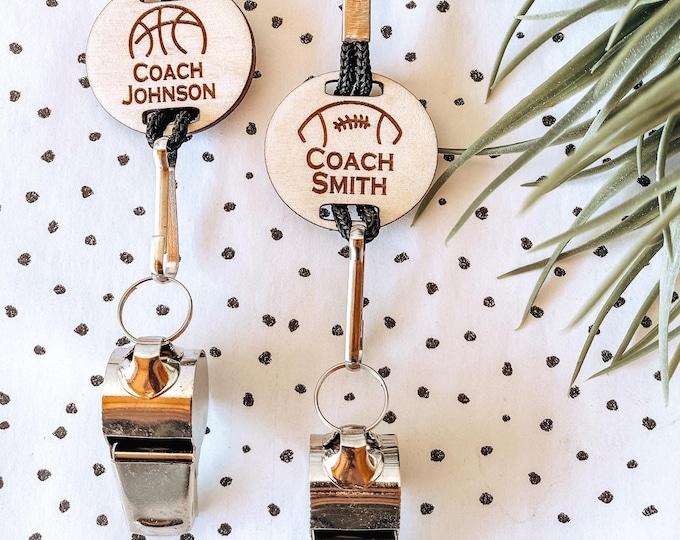 Custom Personalized Engraved Coach Whistle Lanyard Gift Etsy